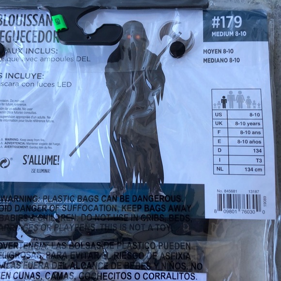 Glaring Reaper Kids Costume! New! - Picture 5 of 5